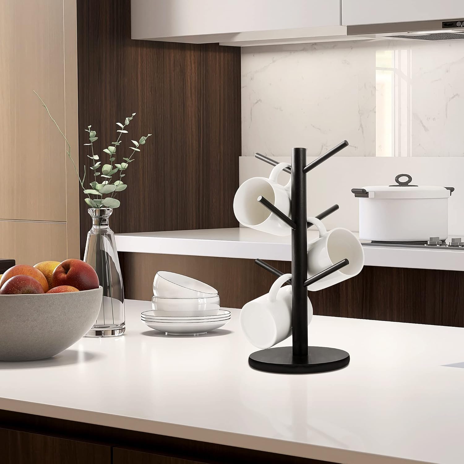 MyLifeUNIT Mug Holder Tree, Coffee Cup Holder with 6 Hooks (Black) | M
