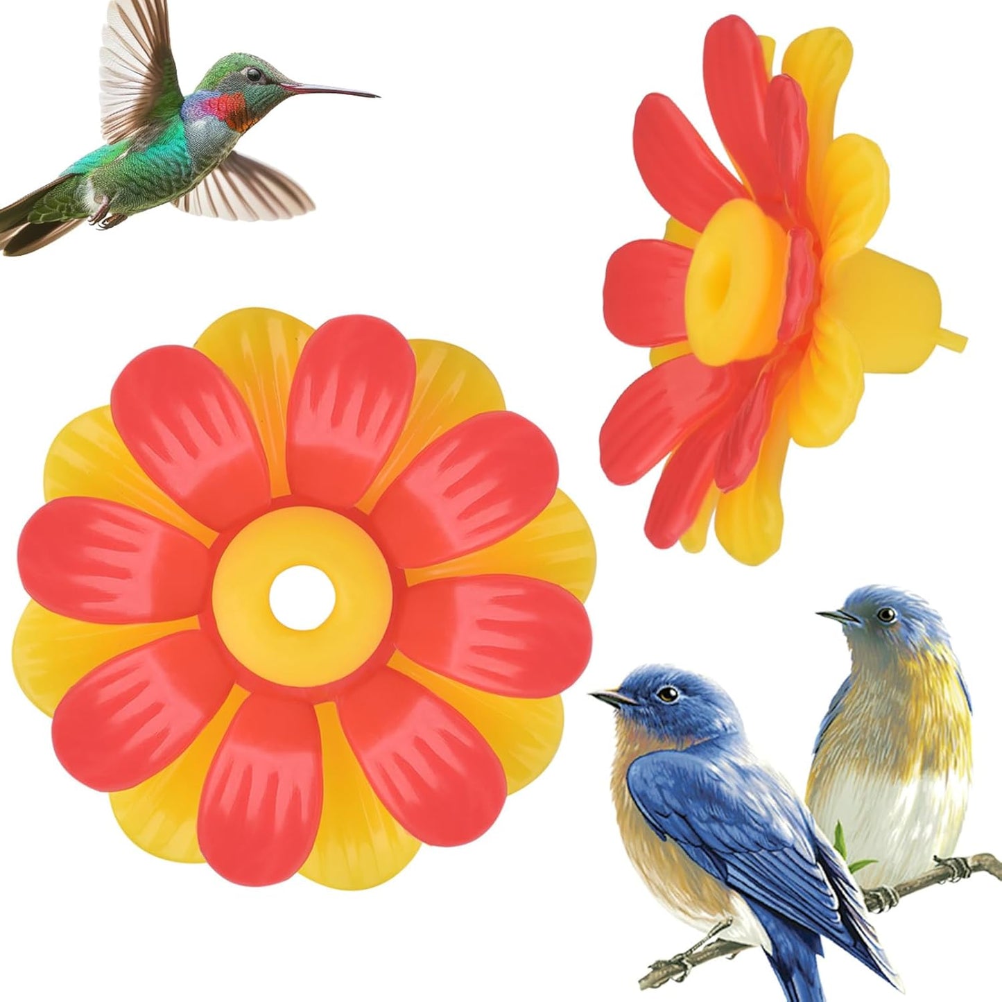 Flower Replacements for Bird Feeders Garden Hummingbird Watering Bottle Flower Outlet for Wild Bird Feeding