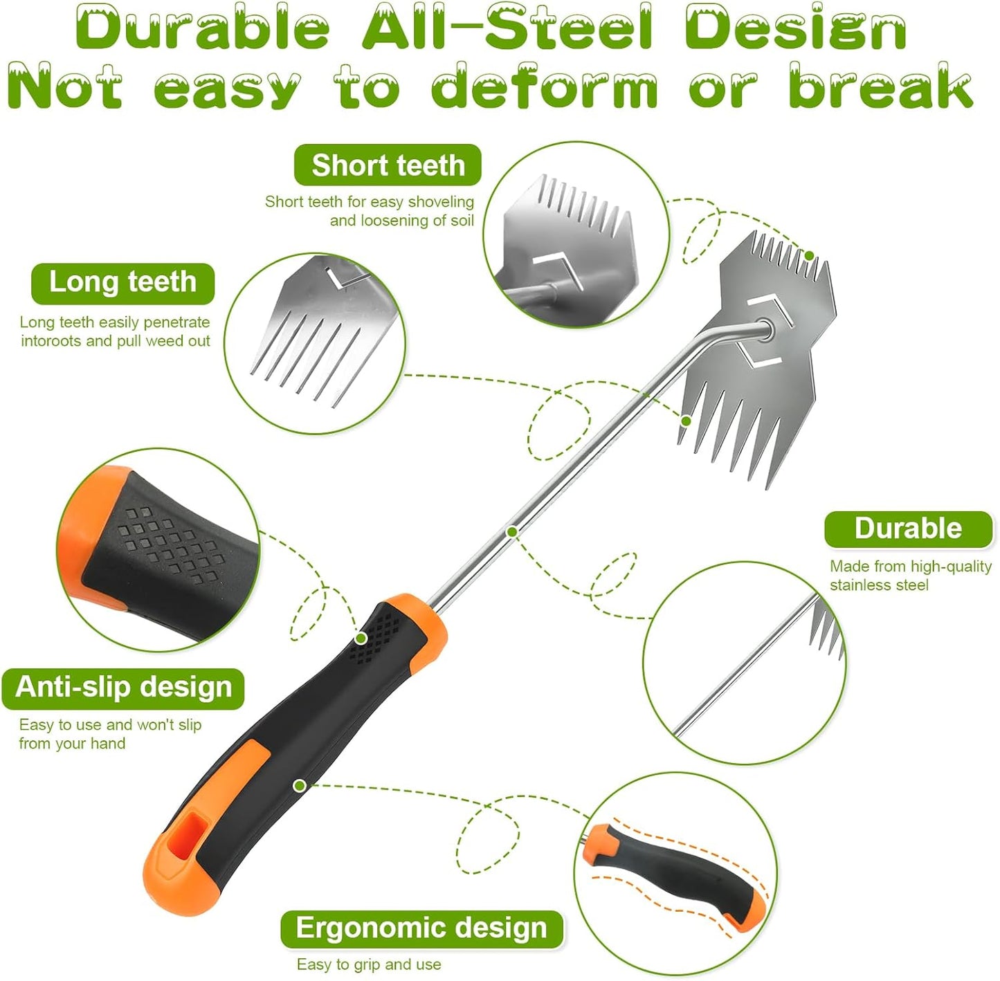 Garden Weed Tool,2026 Portable Weeding Tool,Stainless Steel Hand Weede