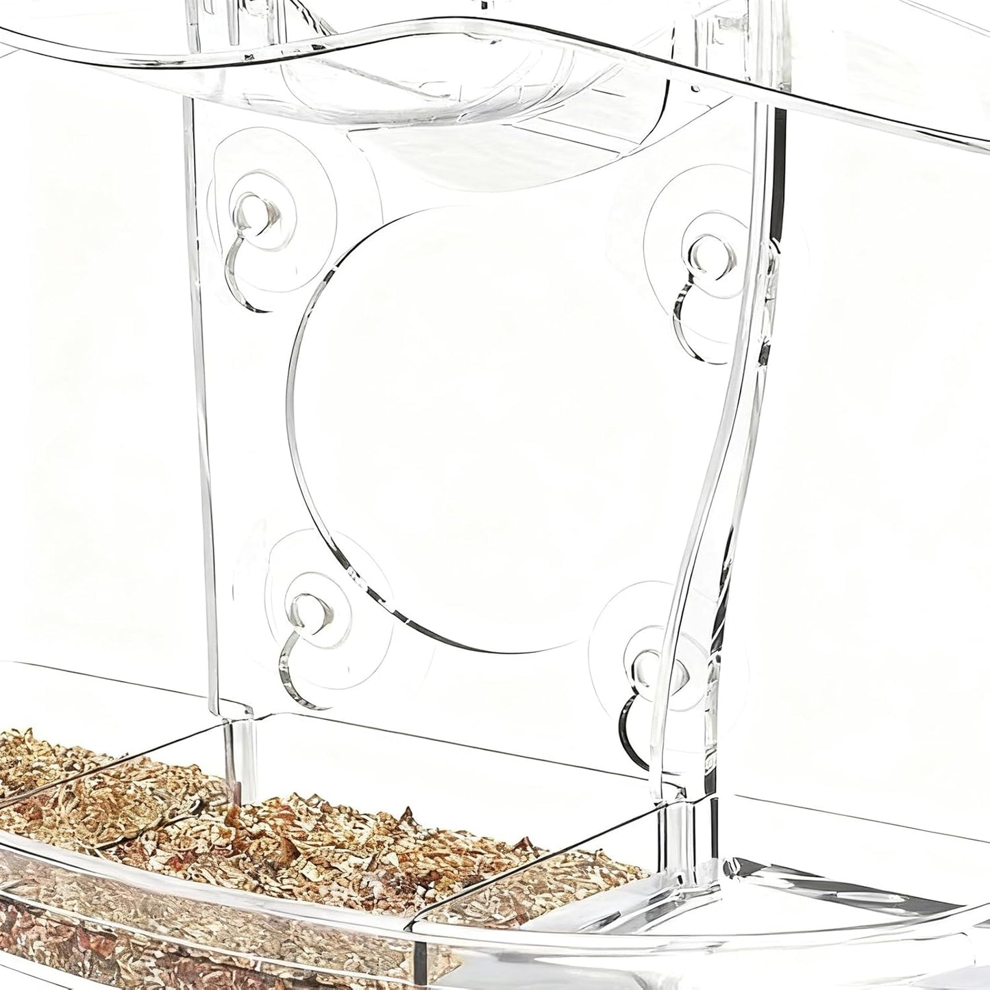 Window Bird Feeder, Pet Feeding Stations, Suction Cup Feeder, Clear Window Bird Feeding with Strong Suction, for Macaws Parrots Sparrows Parakeets Budgies Conures Cockatiels Indoor Outdoor Use