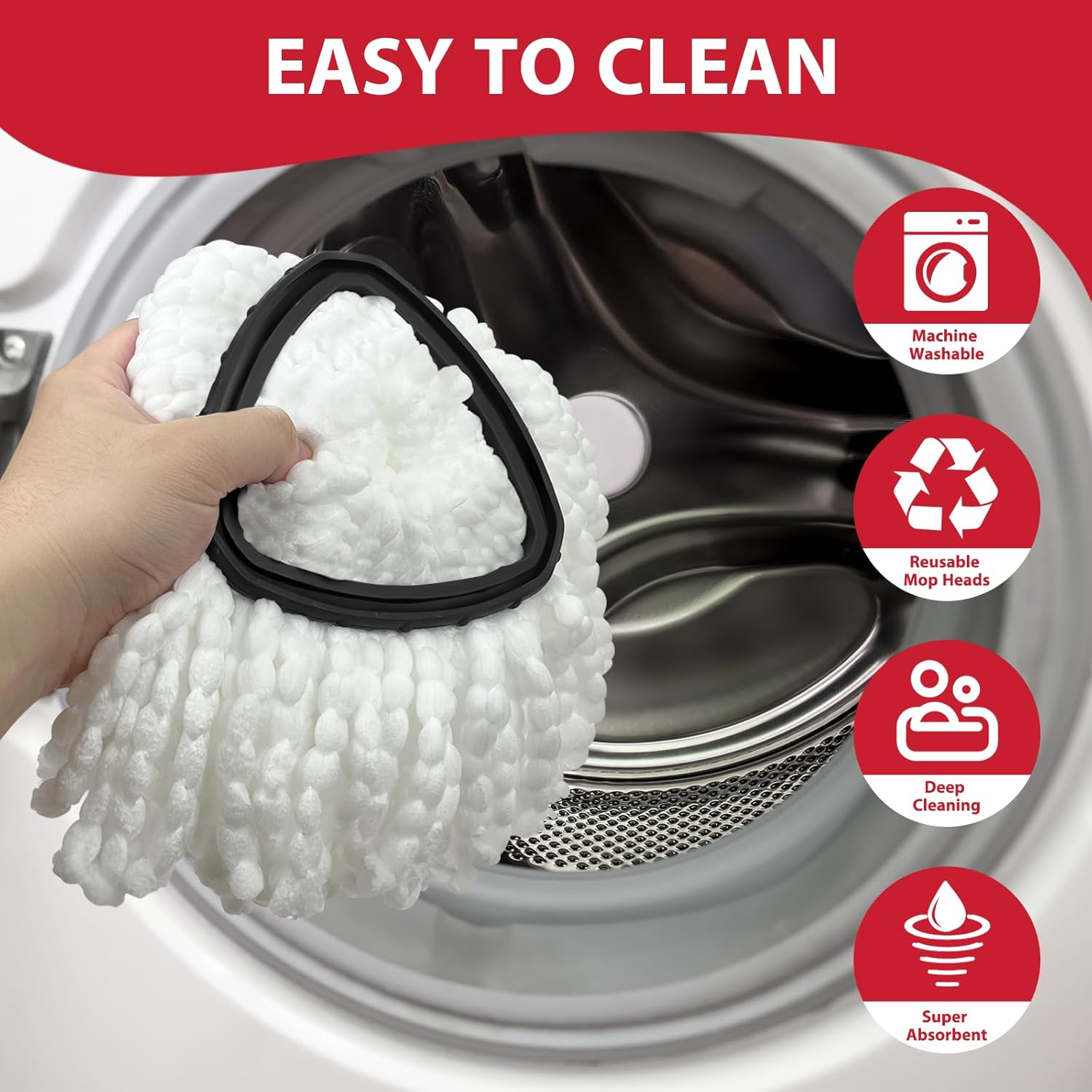 Spin Mop Replacement Set for O-Ceda EasyWring 1-Tank System, Includes 
