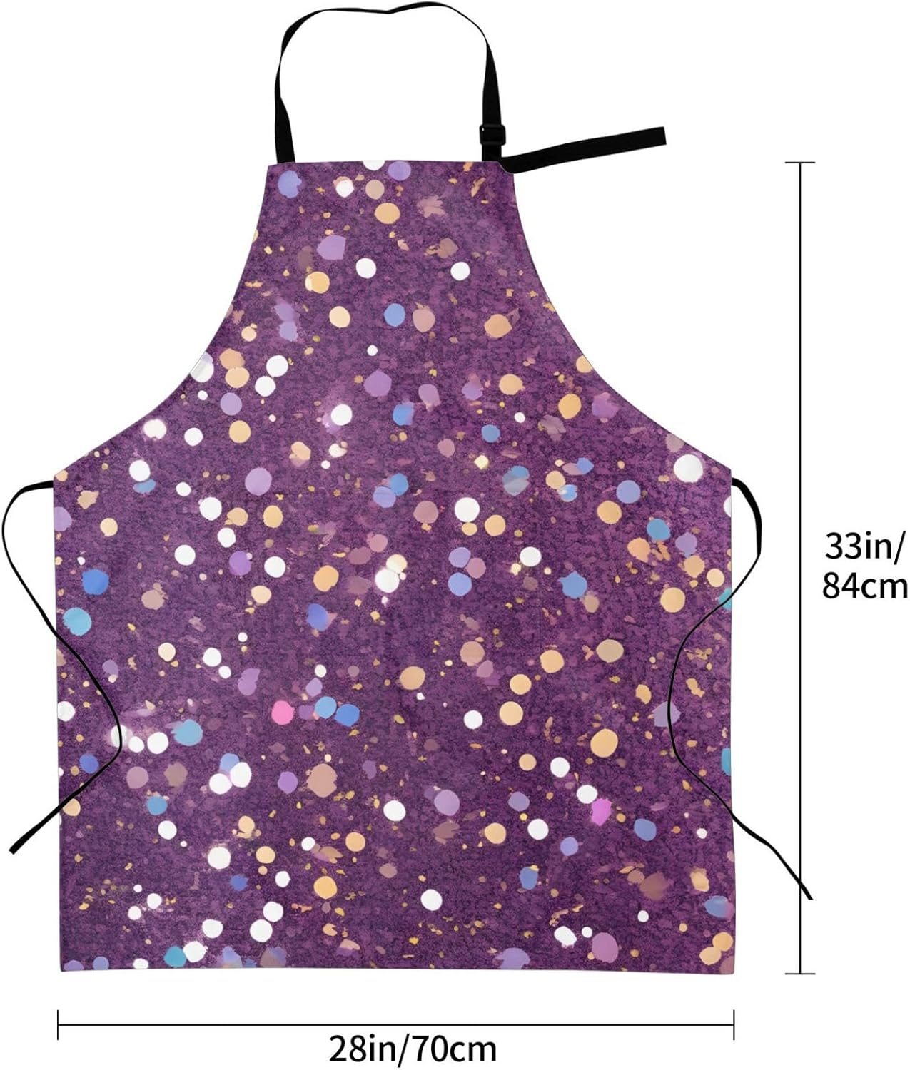 YANYU Glitter pattern Print 28x33 In Kitchen Apron Stylish Chef Apron 