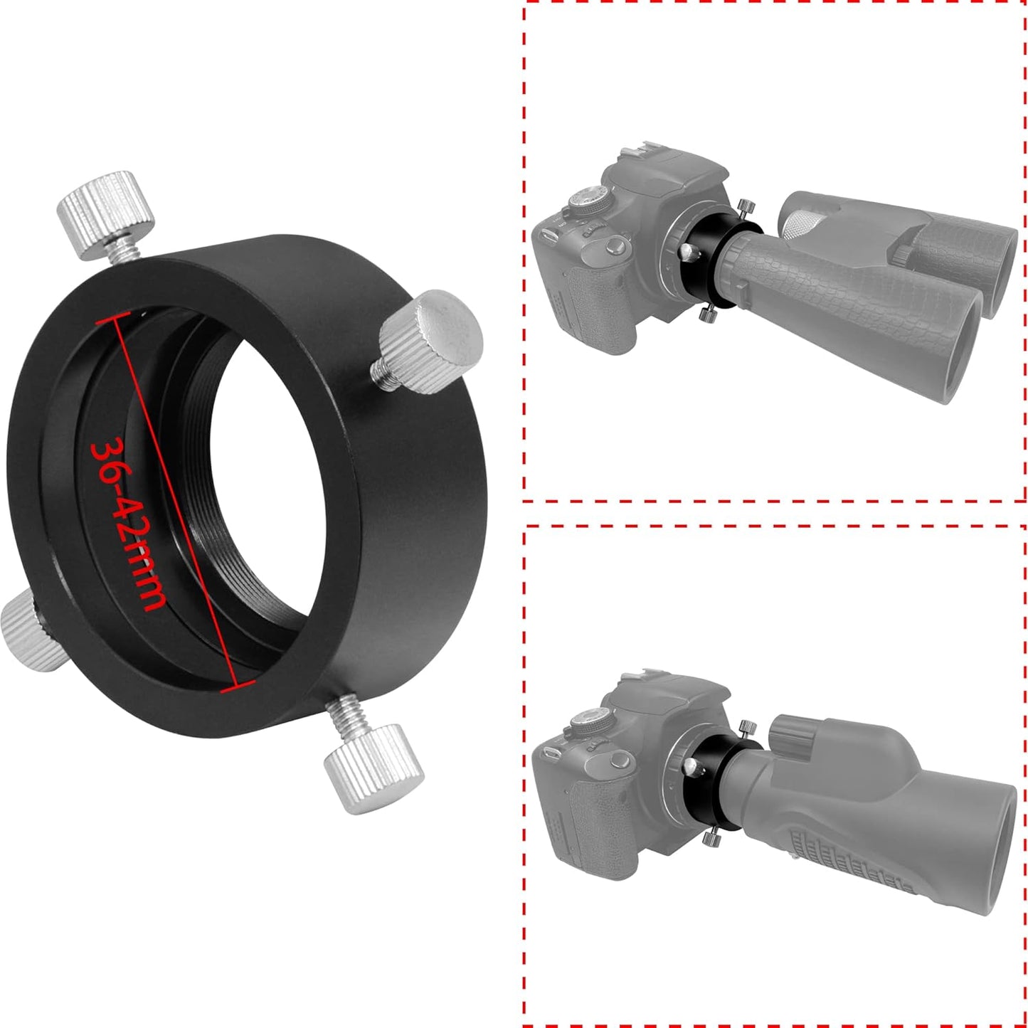 Universal T2 Camera Photo Adapter for Telescope and Spotting Scope - eyepieces Adaptor 36-42mm - Attach Your Camera or Smartphone to Suitable eyepieces