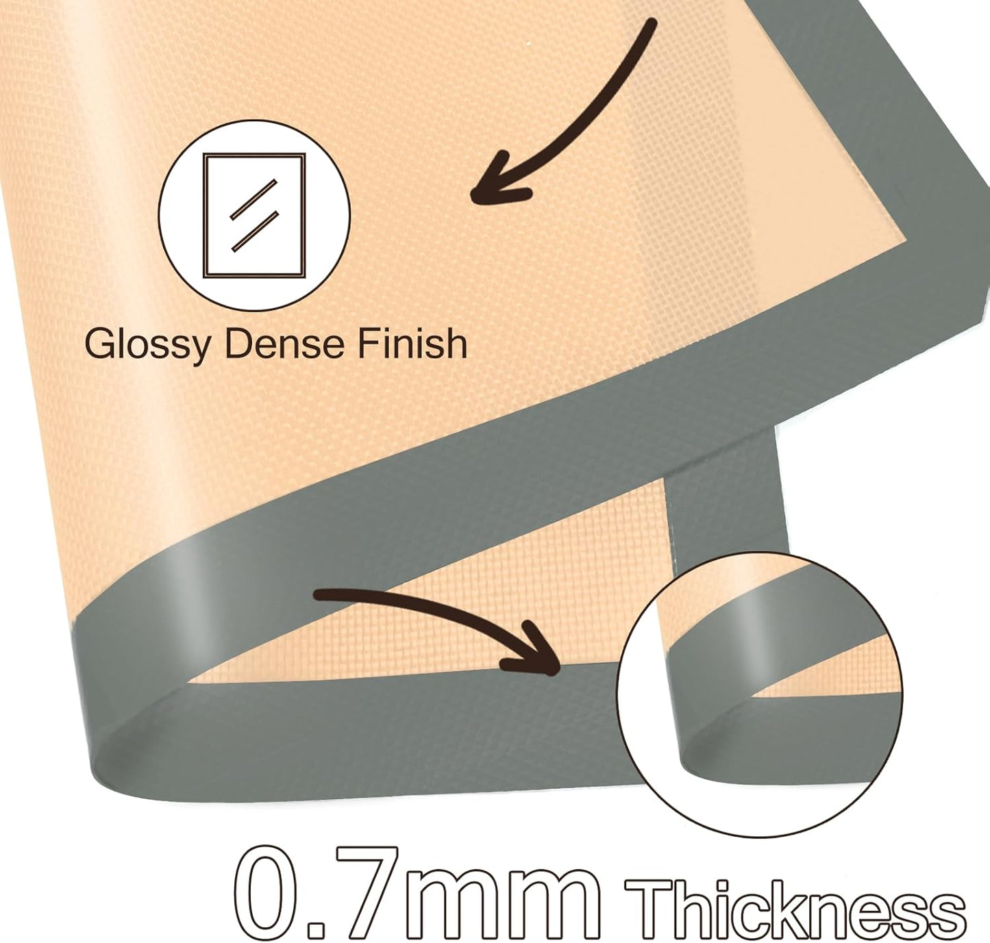Silicone Baking Mat, 3 Pack Reusable Baking Sheet, Non-Stick ＆ Food Sa