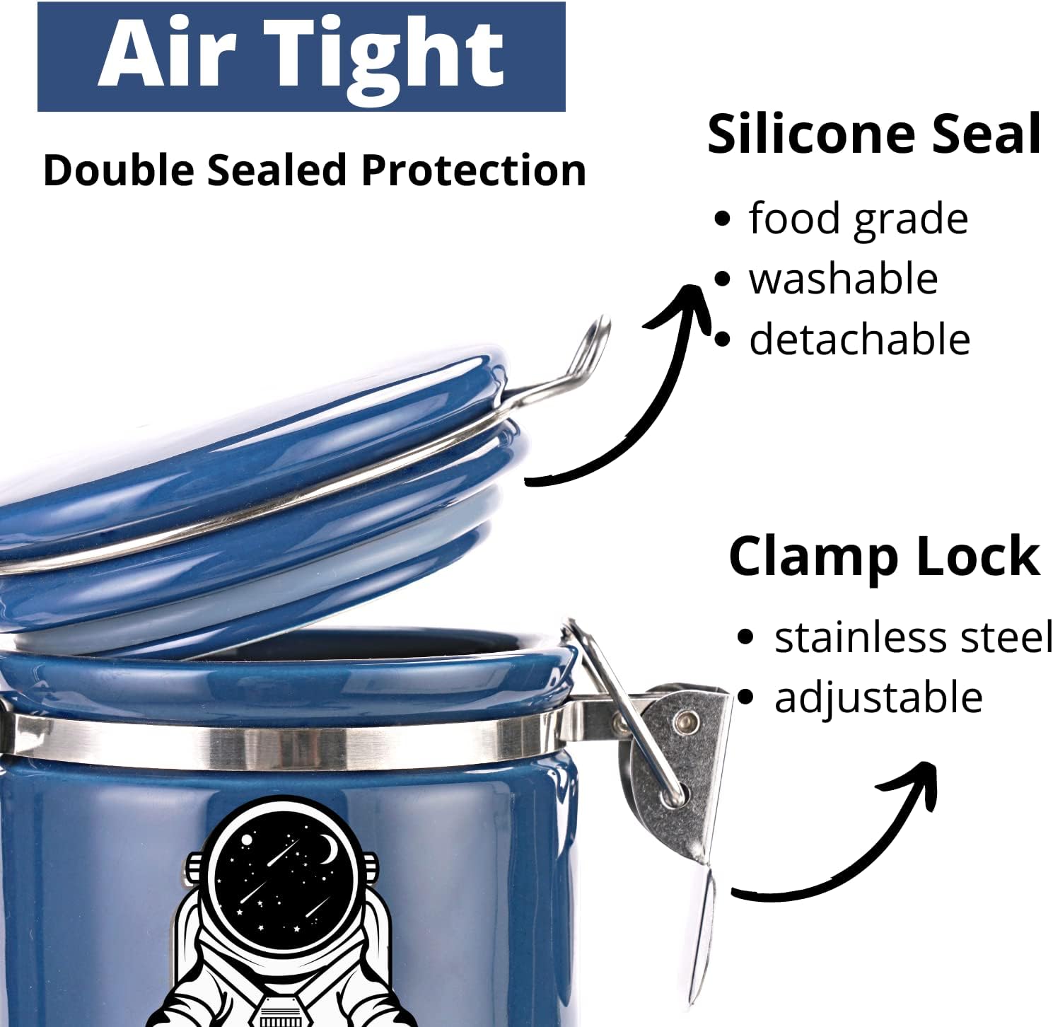 Smell Proof Jar Half Oz (250ml), Separate Space for Humidity Pack To K
