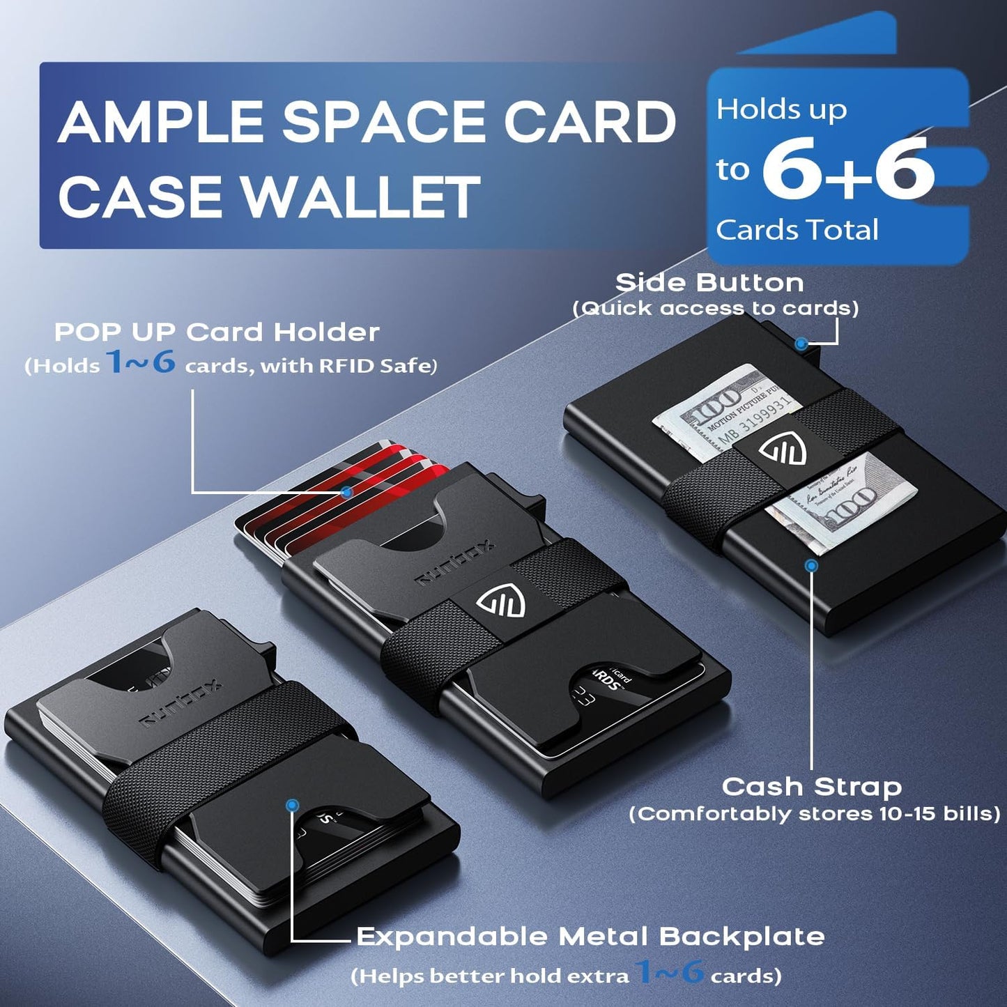 RUNBOX Slim Card Holder Wallet for Men, Minimalist RFID Blocking Walle