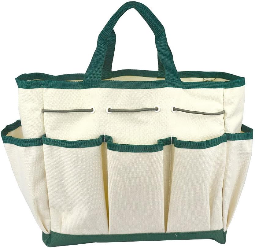 Outdoor Multi Pocket Gardening Tool Kit Holder Oxford 10" x 12" Bag 4 Side Pouches