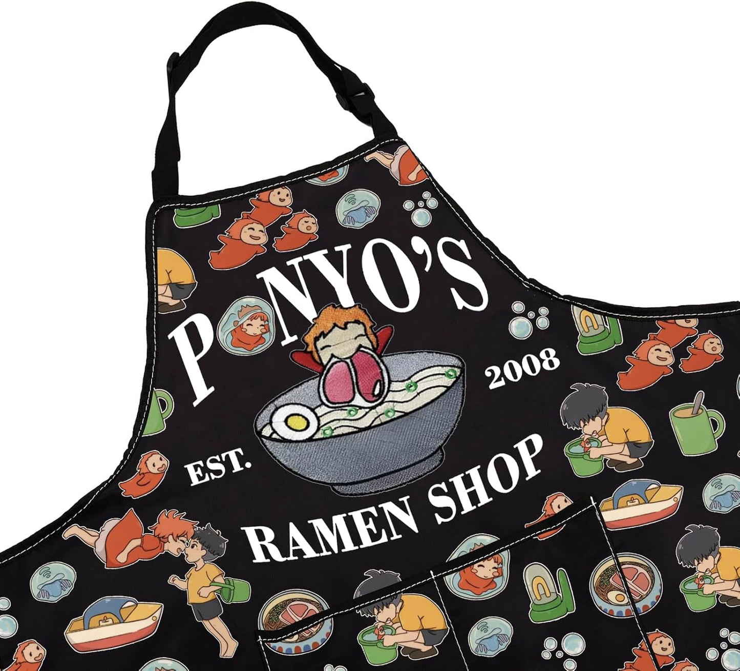 WCGXKO Anime Inspired Kitchen Apron Animated Movie Gift Japanese Animation Gift for Move Fans