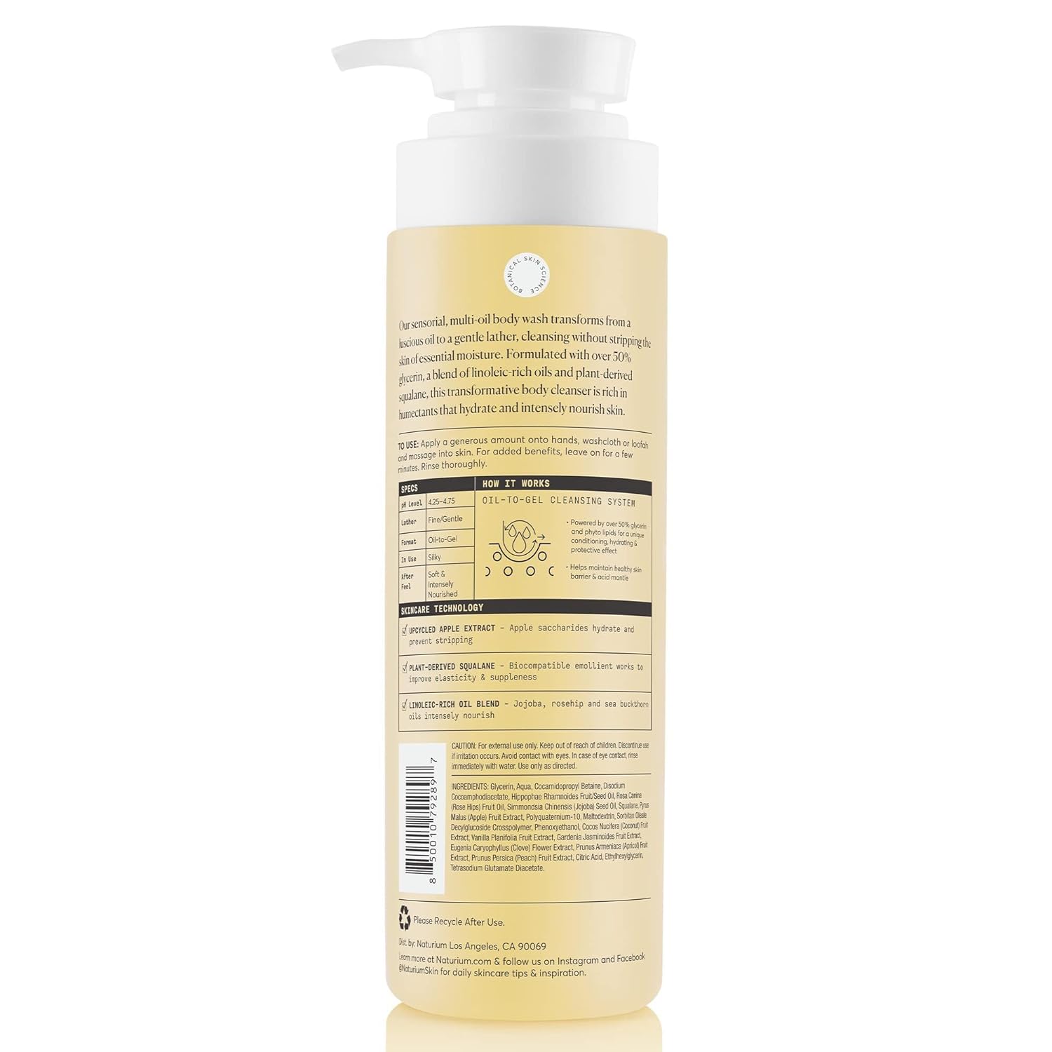 Naturium The Glow Getter Multi-Oil Hydrating Body Wash, Gentle Cleanse
