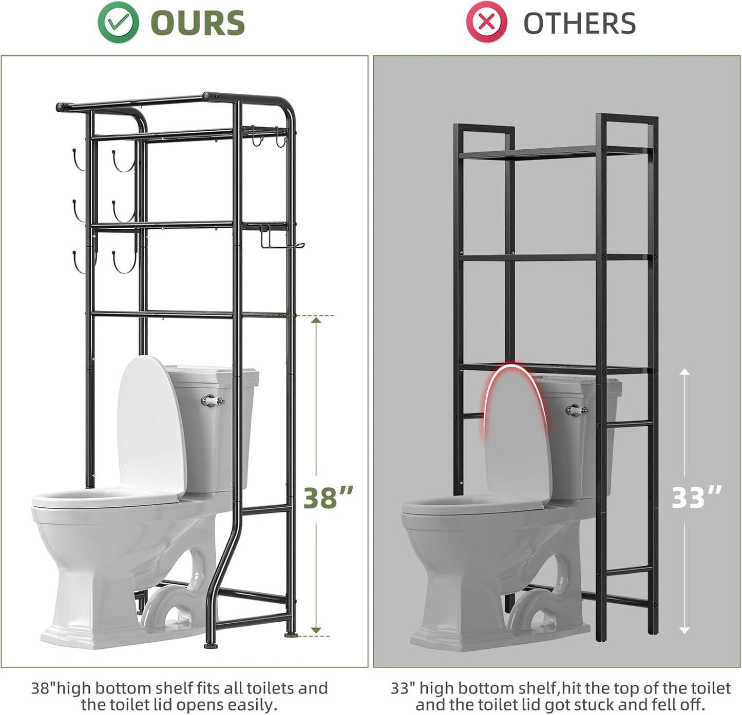 Simple Trending Over The Toilet Storage Cabinet, Metal Bathroom Shelf 