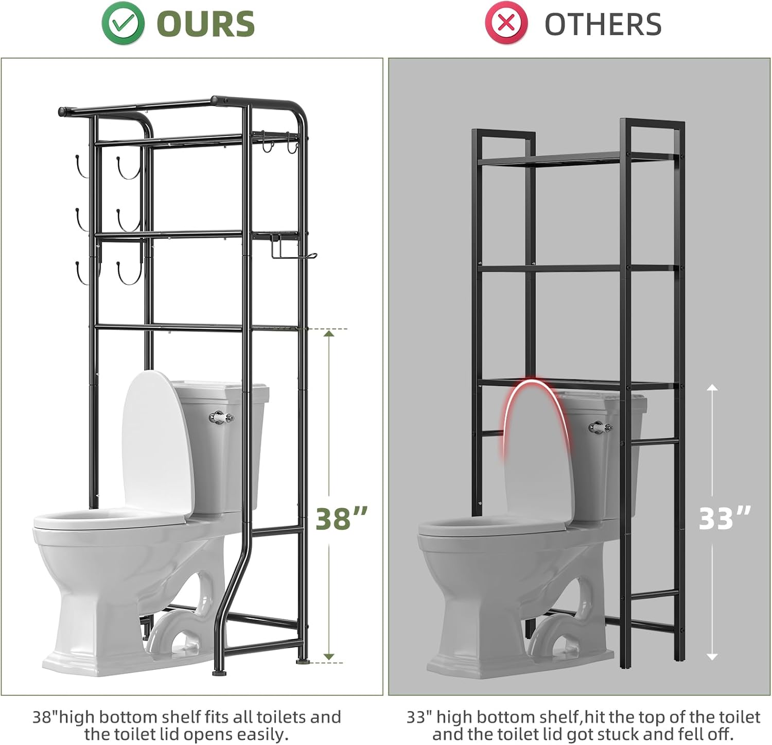 Simple Trending Over The Toilet Storage Cabinet, Metal Bathroom Shelf 
