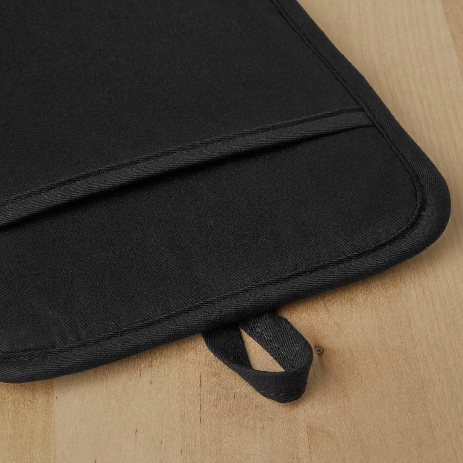 KITCHENAID Ribbed Soft Silicone Pot Holder 2-Pack Set, Matte Black, 7"