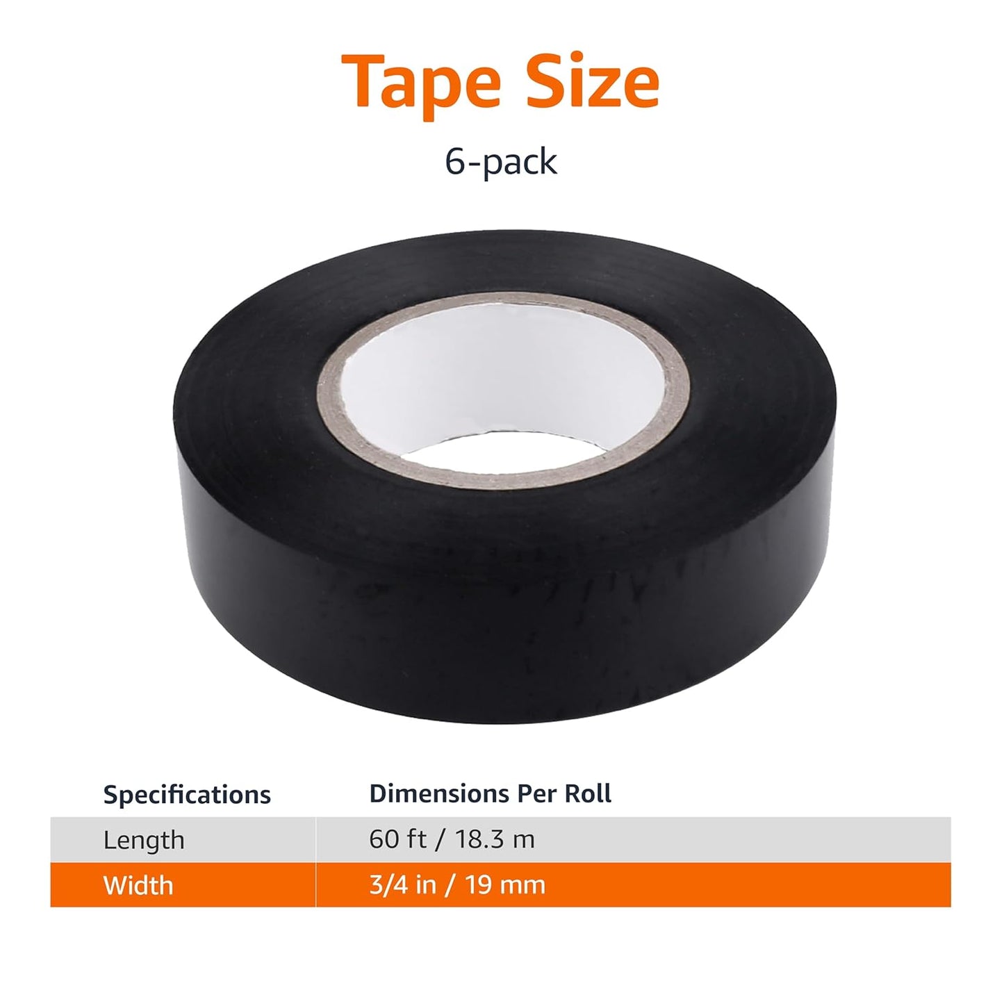 Amazon Basics Electrical Adhesive Tape, Insulating with Strong Adhesiv