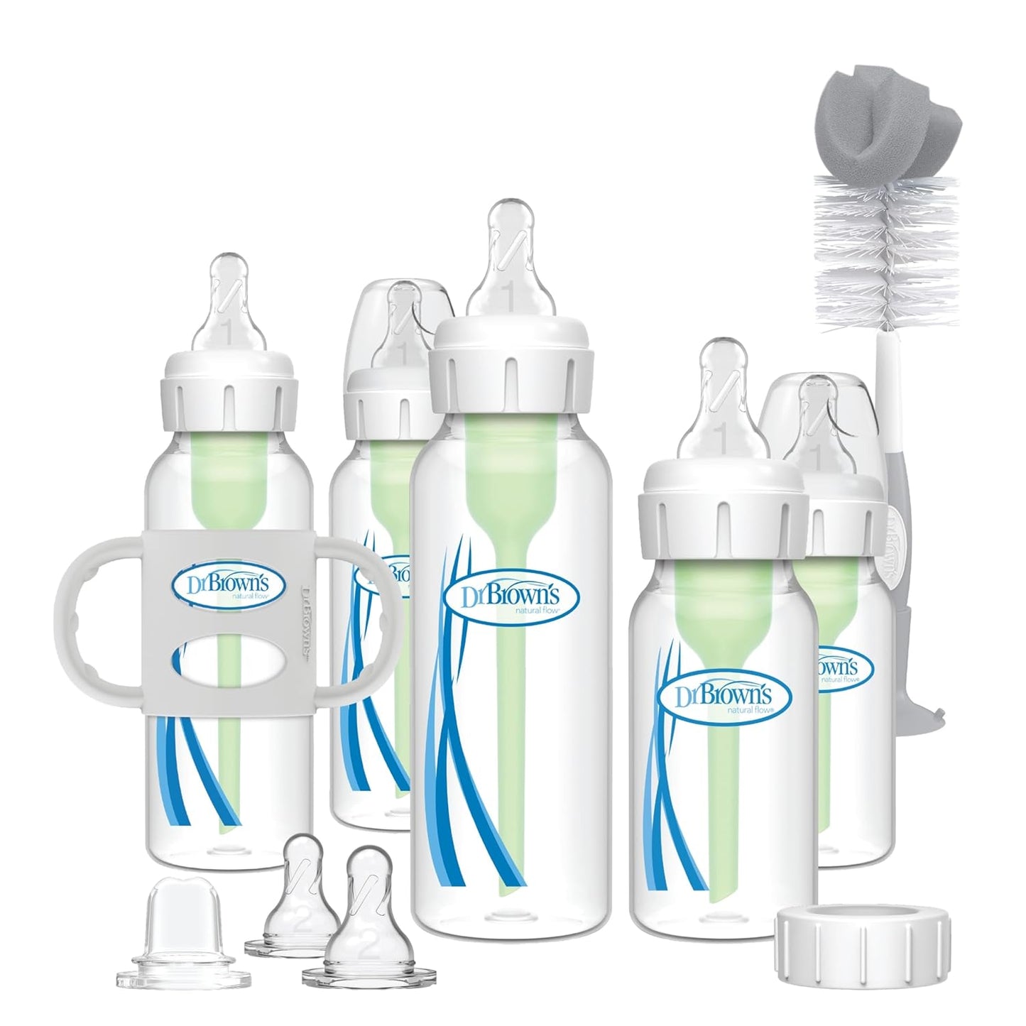 Dr. Brown's Anti-Colic Options + Narrow Bottle to Sippy Gift Set with 