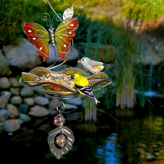Heath Outdoor Products 21522 Butterfly Bliss Bird Feeder or Bath, Yellow
