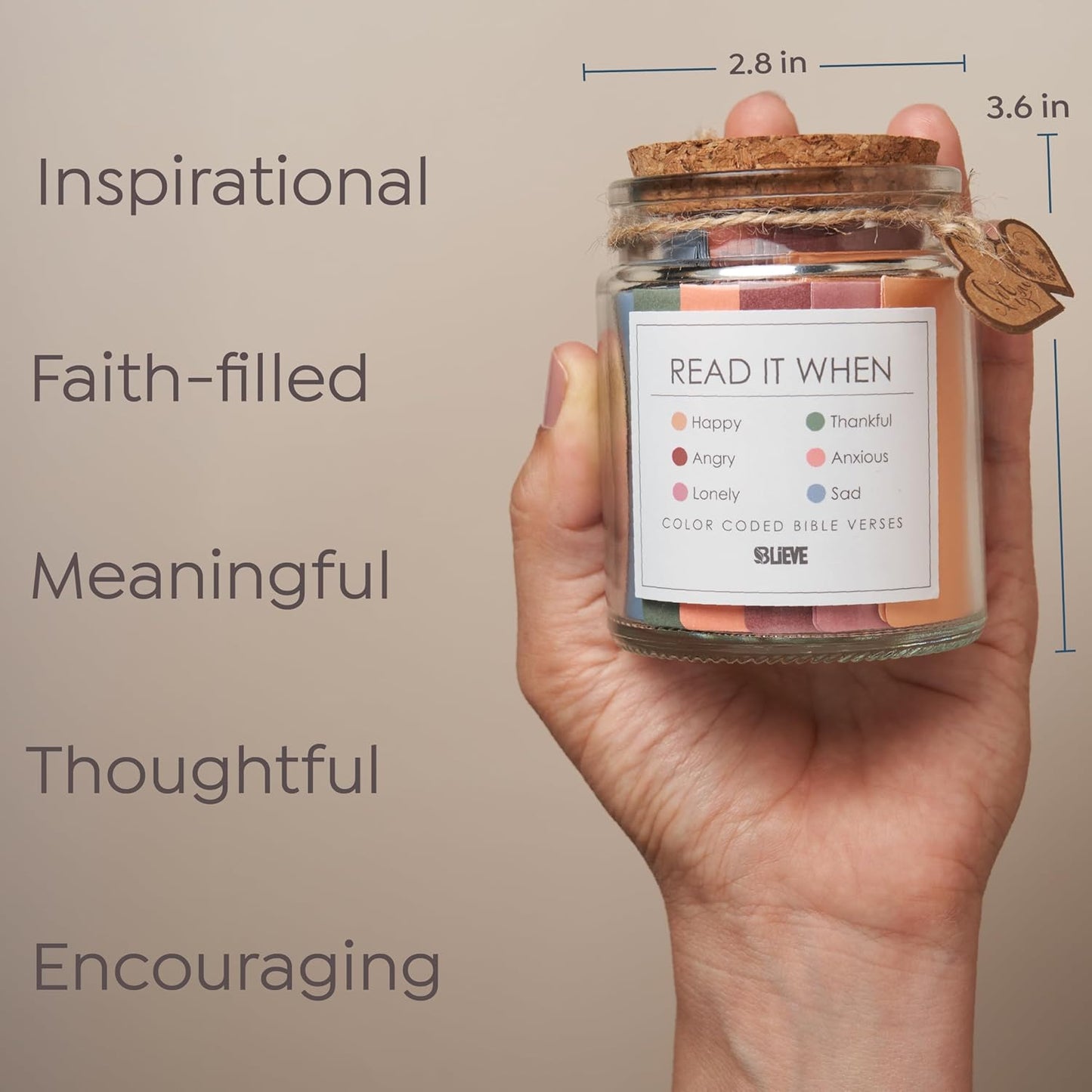 BLIEVE- Read Me When Bible Verses Jar For Daily Encouragement - Easter Basket Stuffers, Birthday Gifts for Women, Inspirational Christian Gifts, Christian Easter Gift For Daughter & Son (Women)