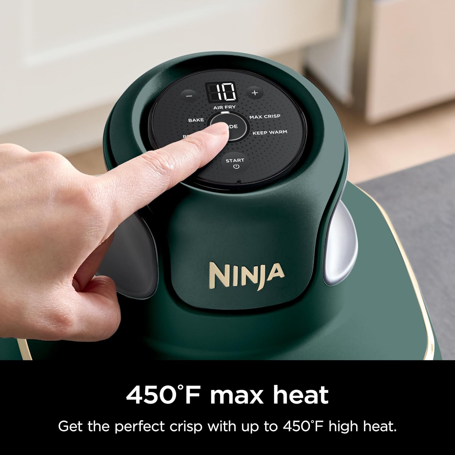 Ninja Crispi 5-in-1 Glass Air Fryer | 450°F, Nontoxic, 4QT & 6-Cup Con