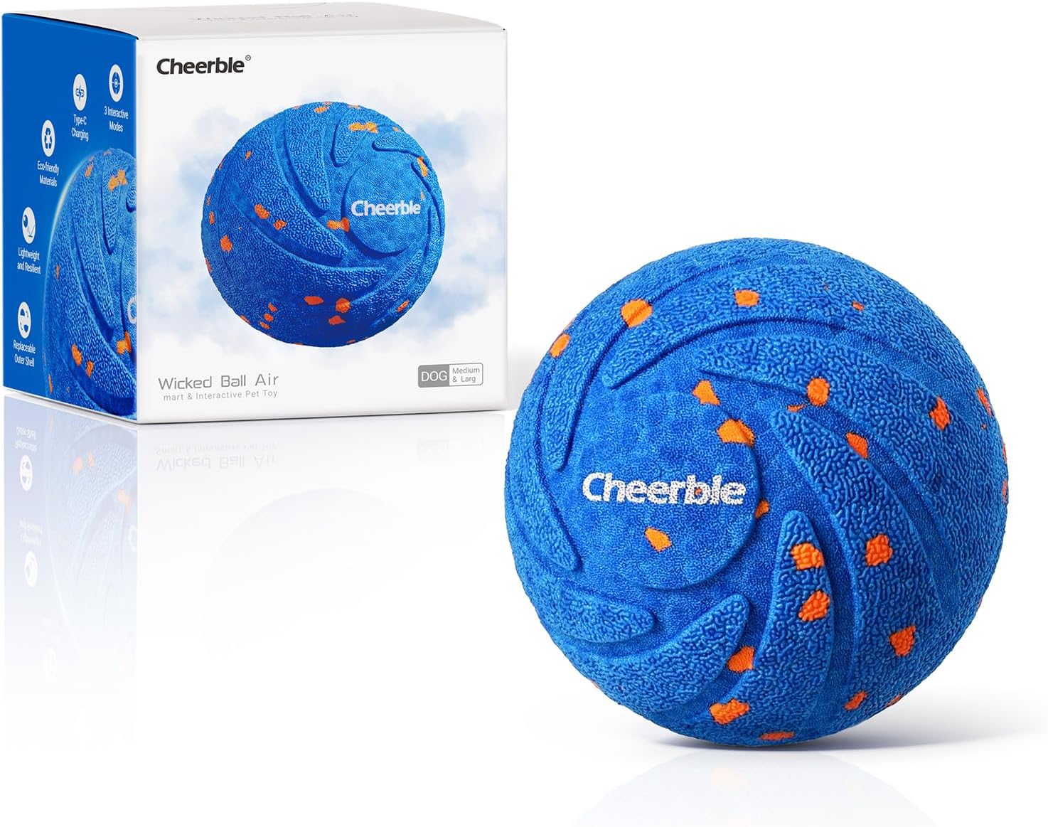 Cheerble Smart Interactive Dog Toy, Wicked Ball AIR, Automatic Moving,