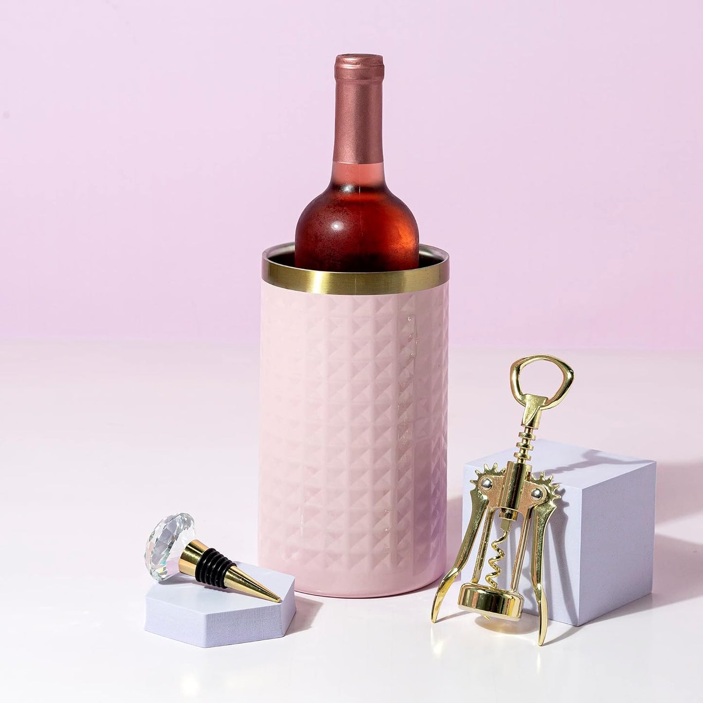 Paris Hilton Wine Bottle Chiller Set, Insulated Double Wall Chiller, G