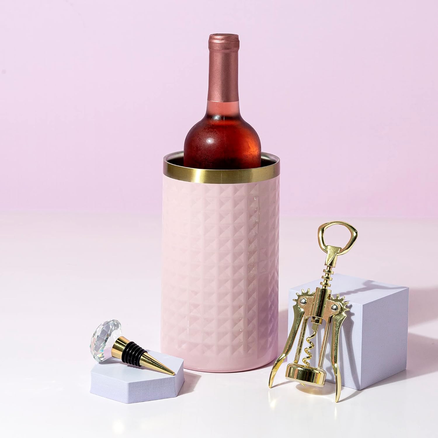 Paris Hilton Wine Bottle Chiller Set, Insulated Double Wall Chiller, G