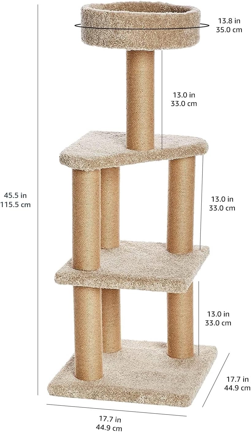 Amazon Basics Cat Tree Tower - Multi-Level Climbing Activity Center fo
