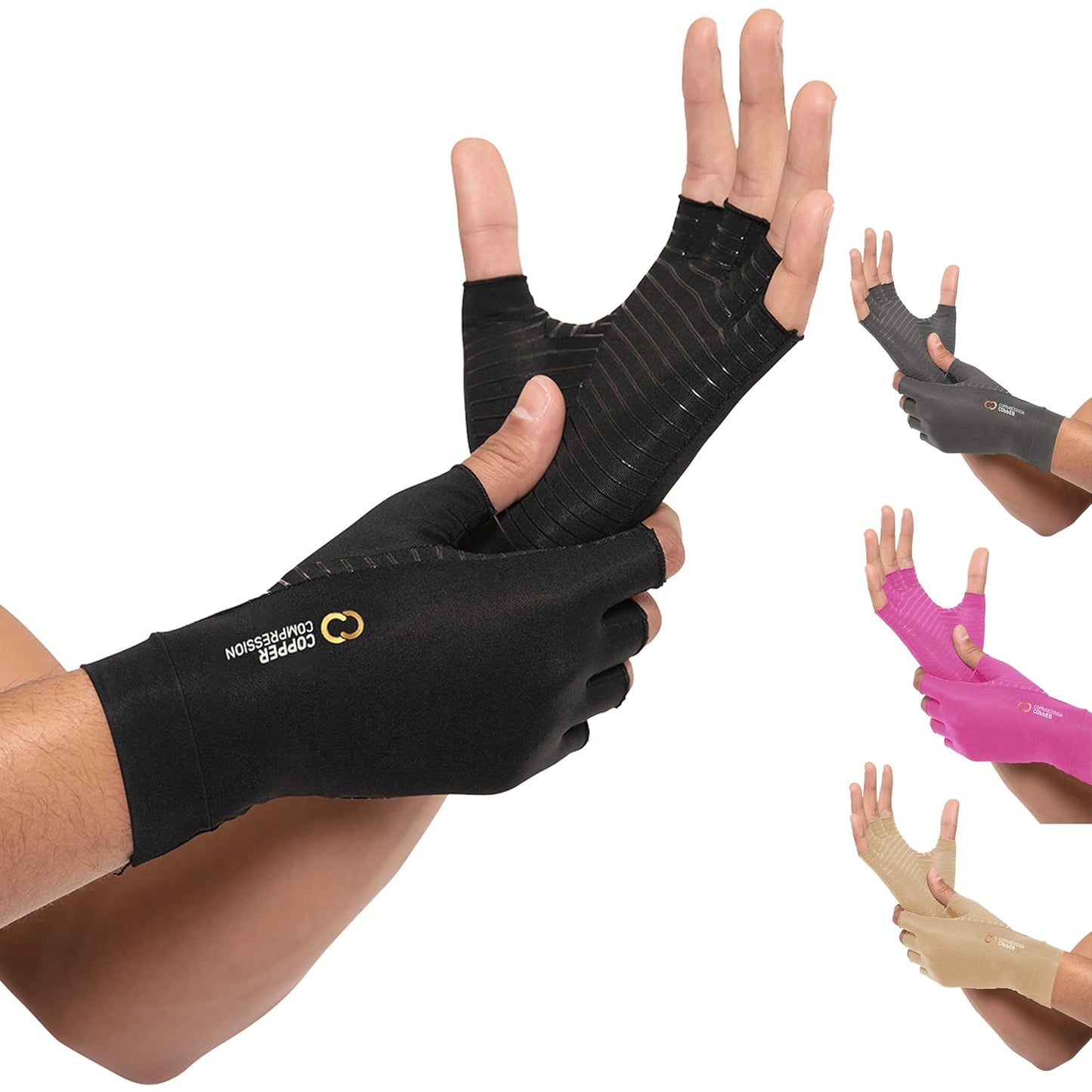 Copper Compression Arthritis Gloves | Fingerless Arthritis Carpal Tunn