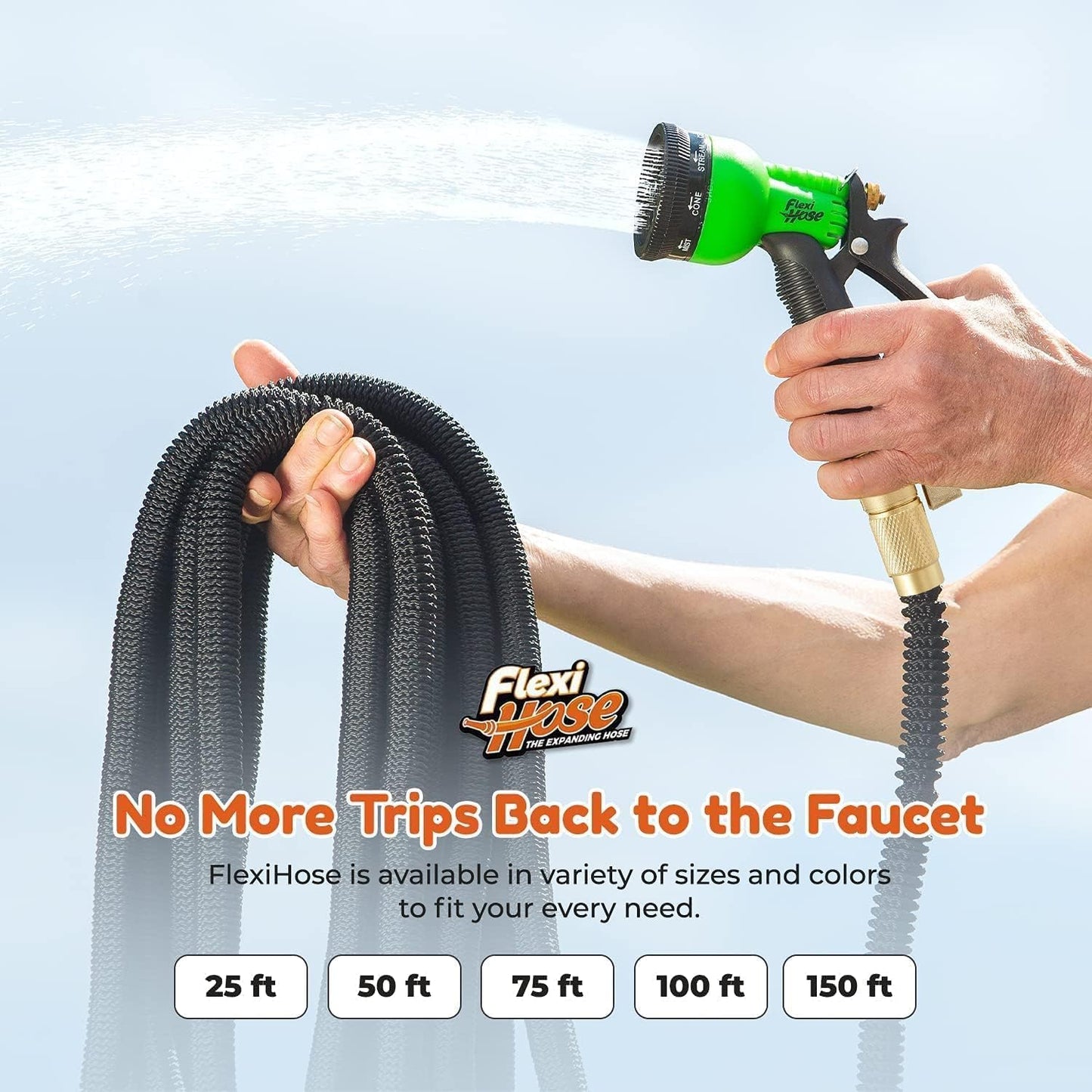 Flexi Hose PLUS with 8 Function Nozzle Expandable Garden Hose, Lightwe