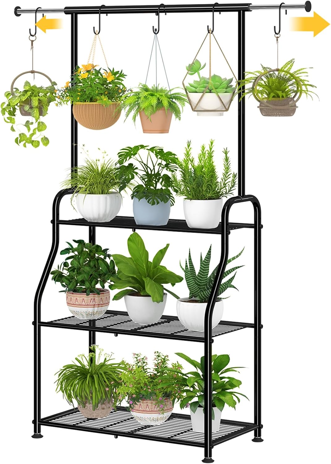 Simple Trending Plant Stand Indoor Outdoor, Heavy Duty Metal 3 Tiered 