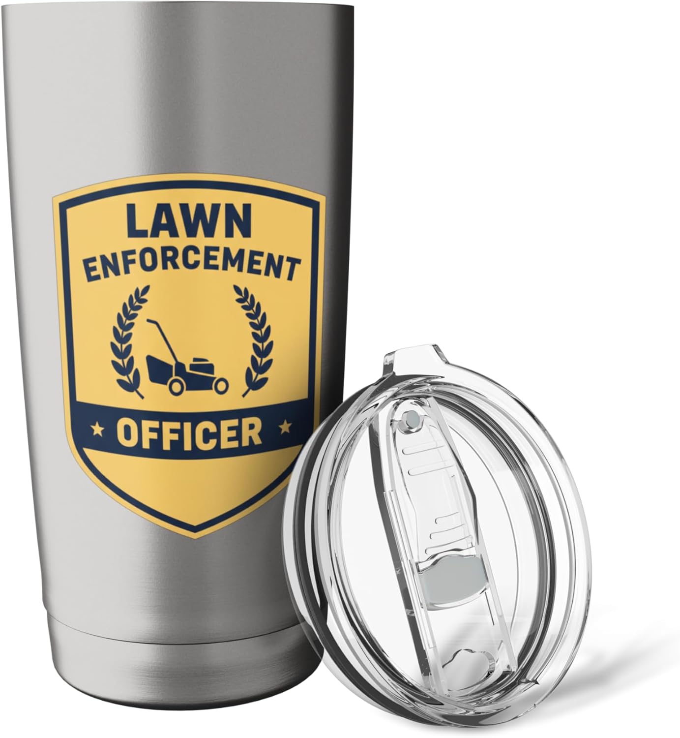 Lawn Enforcement Officer Funny Gardening Badge Lawn Care Mow Stainless Steel Insulated Tumbler