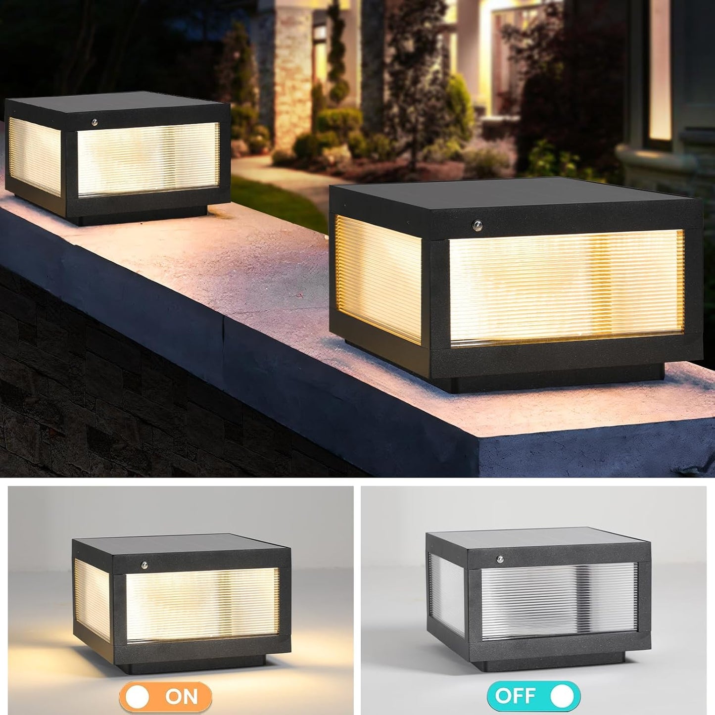 Dimmable Solar Wall Lamp for Outdoor Serenity and Automatic Lighting Waterproof Design for Gardens and Pathways Black