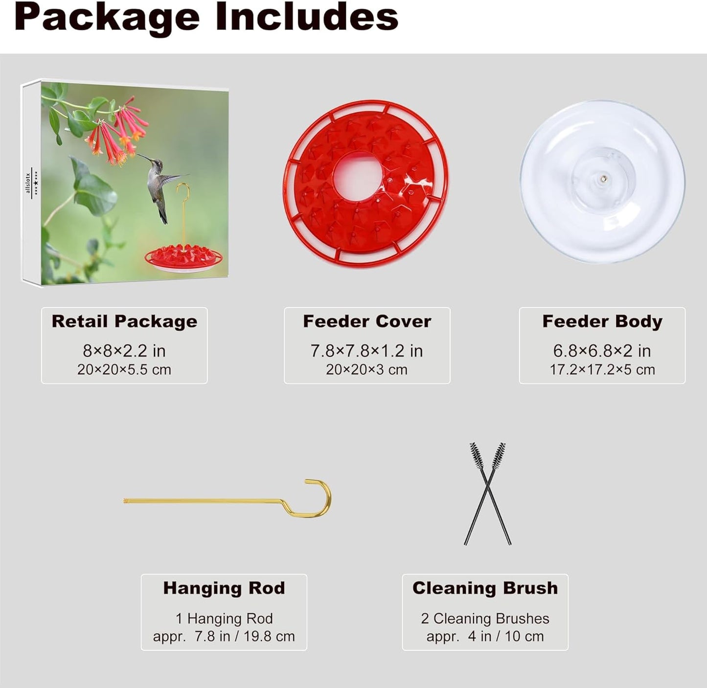 Hummingbird Feeders for Outdoors Hanging - 25 Feeding Ports 10 oz Plas