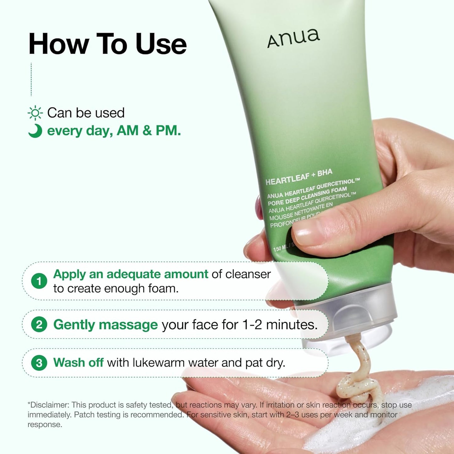 Anua Heartleaf Quercetinol Pore Deep Cleansing Foam, Face wash for Por