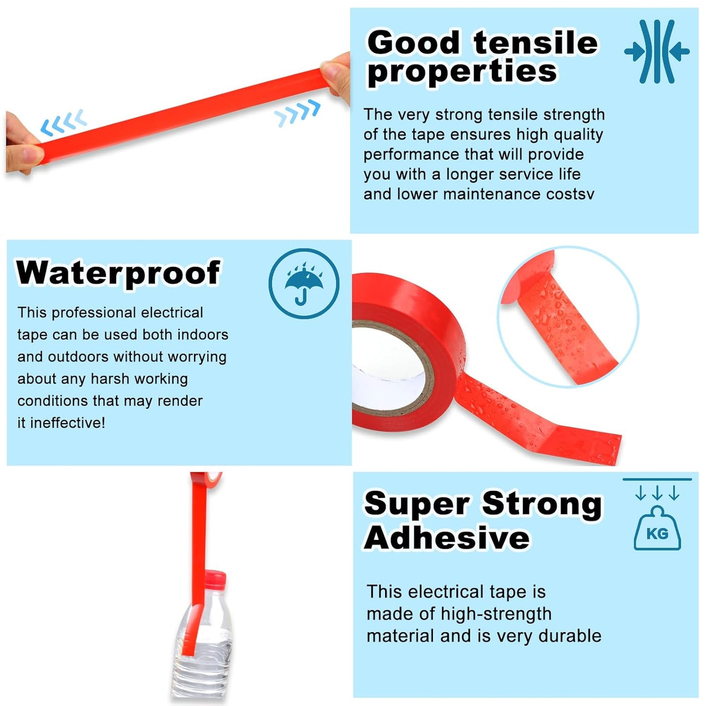 Romeda 9 Pack Coloured Electrical Tape, Electrical Tape Colours Water,
