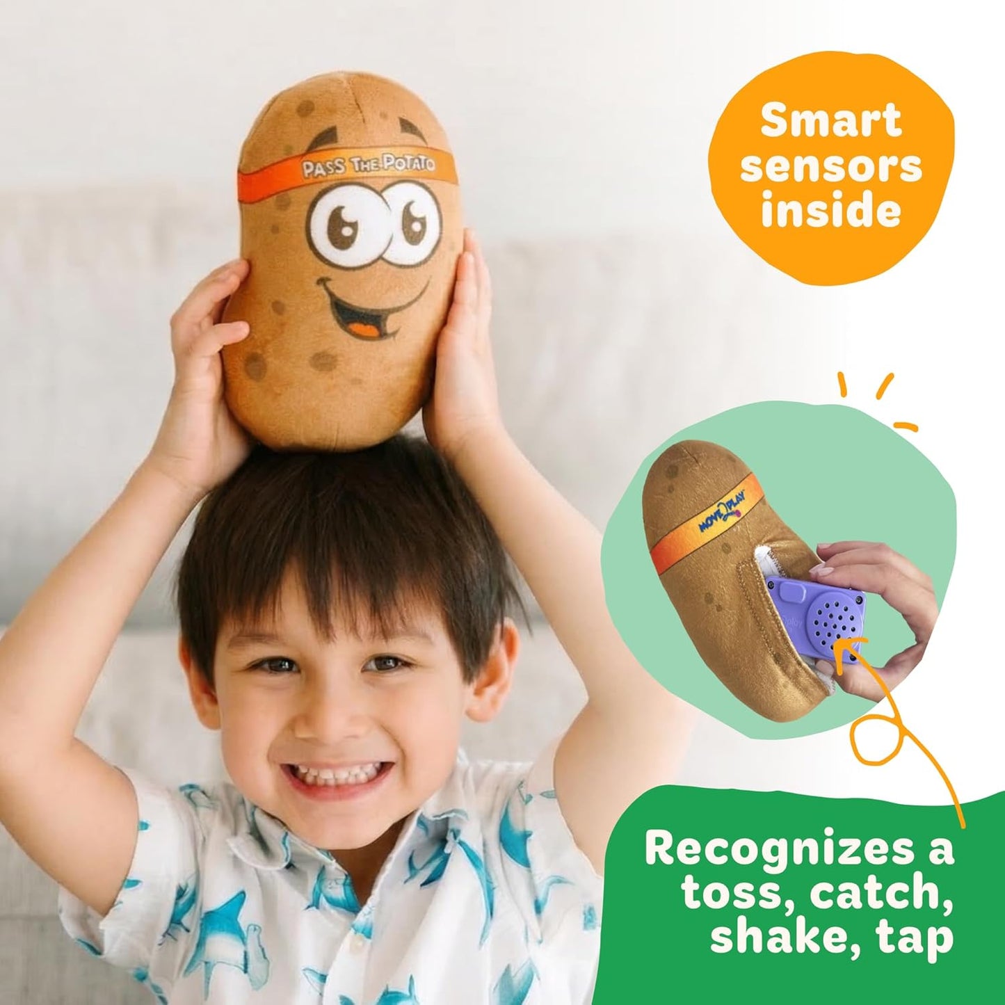 Move2Play, Pass The Potato | Hilariously Wild & Fun Kids Game | Easter Gift for Kids | Easter Basket Stuffer | Indoor/Outdoor Toy for Toddlers & Kids Ages 3-8+ | Summer & Camping Fun