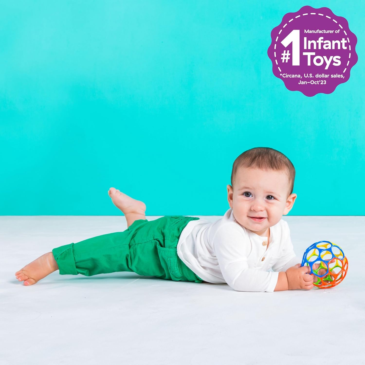 Bright Starts Oball Easy Grasp Classic Ball BPA-Free Infant Toy in Red