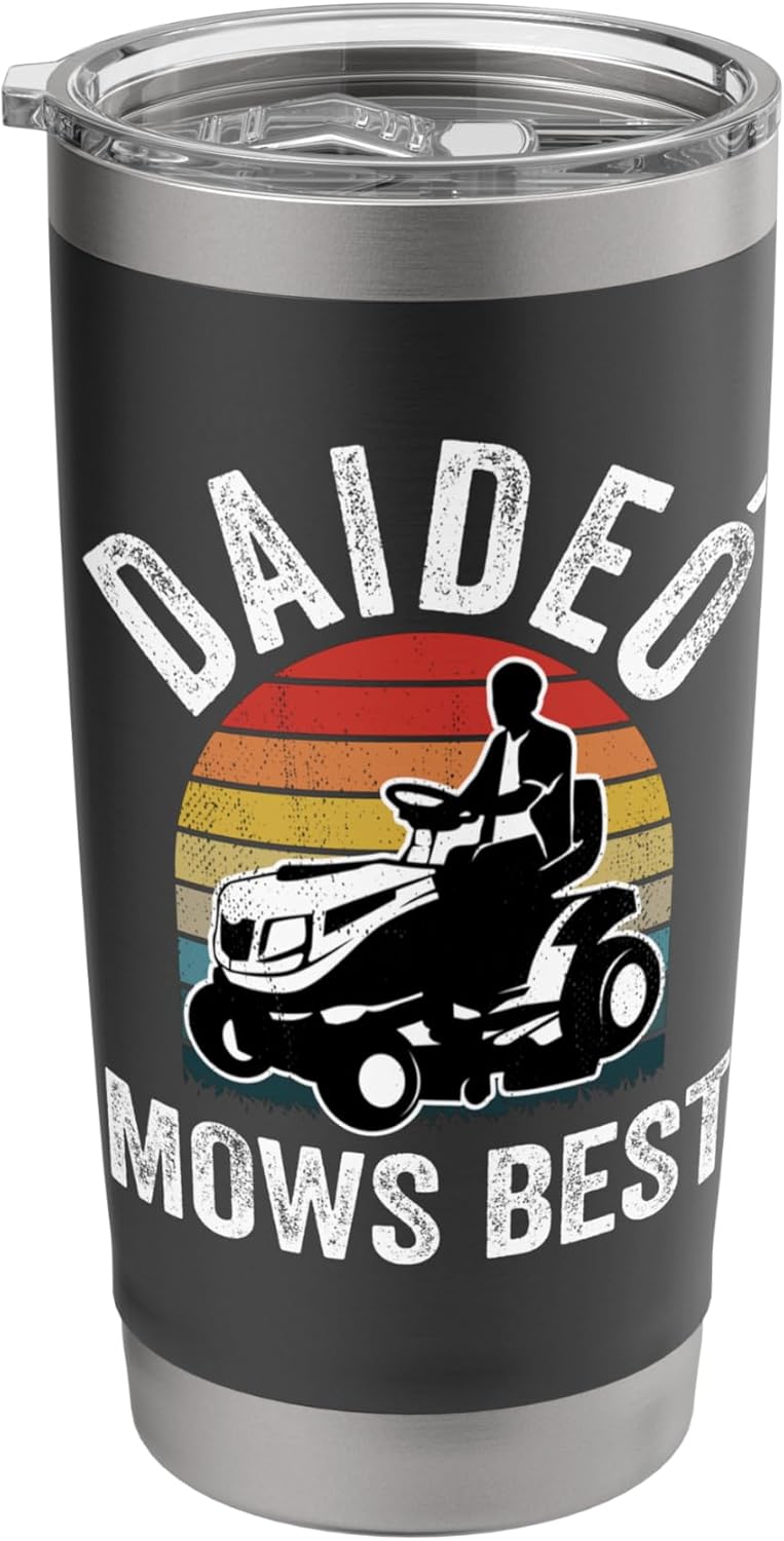 Daideo Mows Best Funny Gardener Lawn Care Father's Day Stainless Steel Insulated Tumbler
