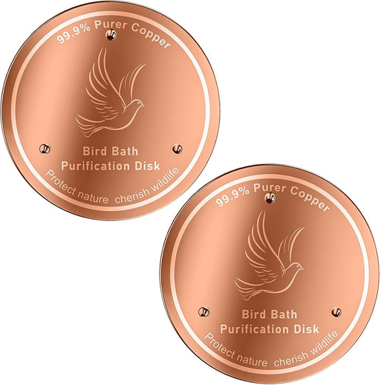 99.99% Pure Copper Cleaning Tray, 0.6mm 2-Piece Birdbath Copper Tray, equipped with a three-point support to ensure physically safe cleaning of water, for year-round use, outdoor birdbaths and bowls