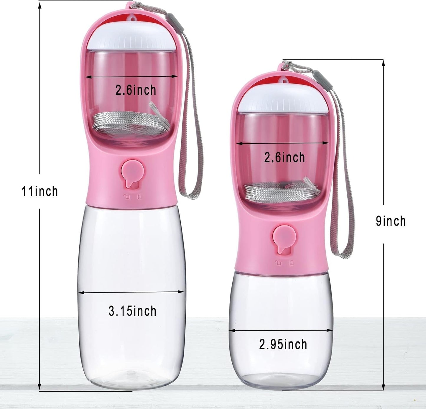 Dog Water Bottle with Food Container, Travel Puppy Water Bowl, Portabl