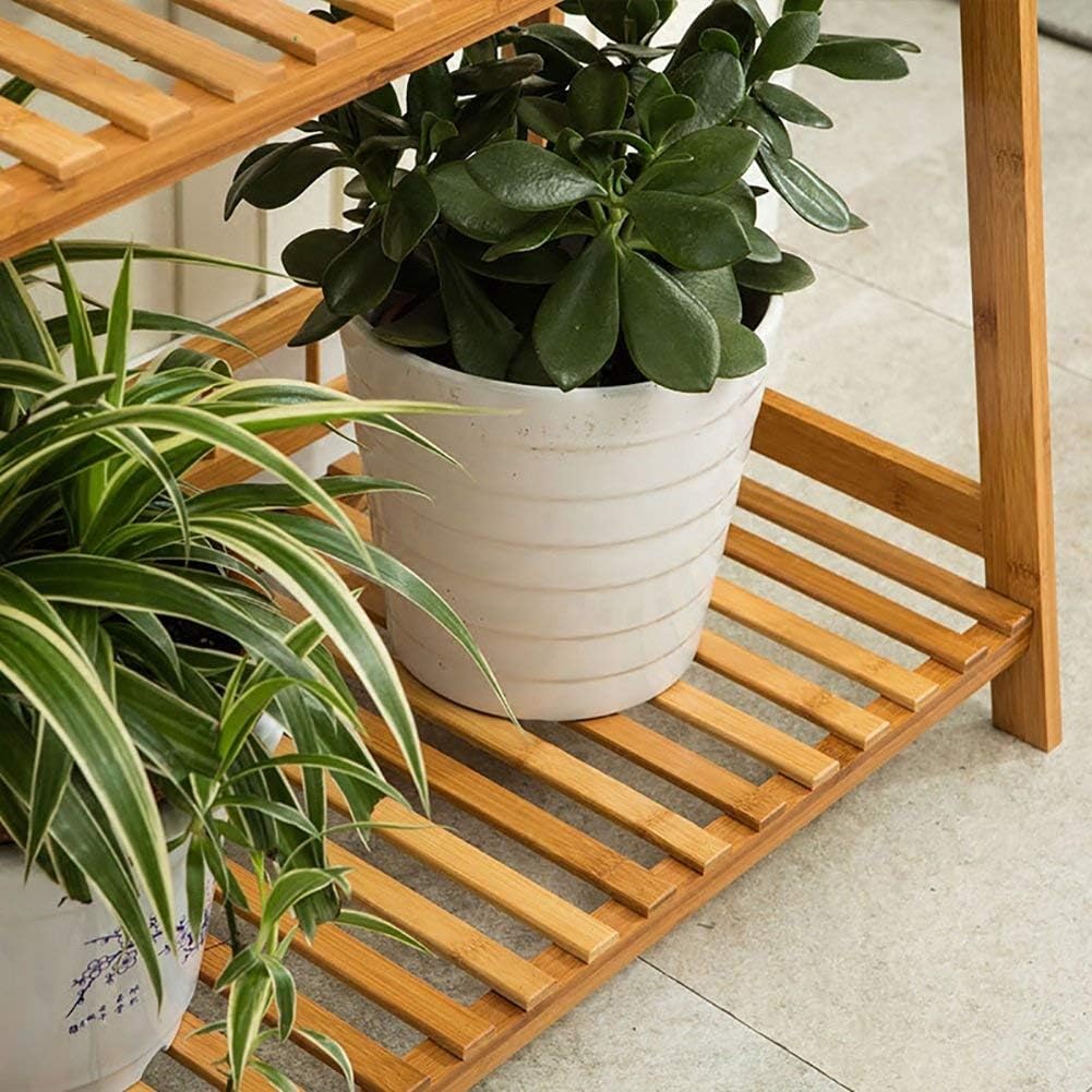 JF-Xuan Flower Stand Upgrade The 3-Level Solid Wood Flower Pot. Stand Ladder with Plant Stand in The Inner Multilayer Balcony Stand, Outdoor Living Room (Size: 100 \