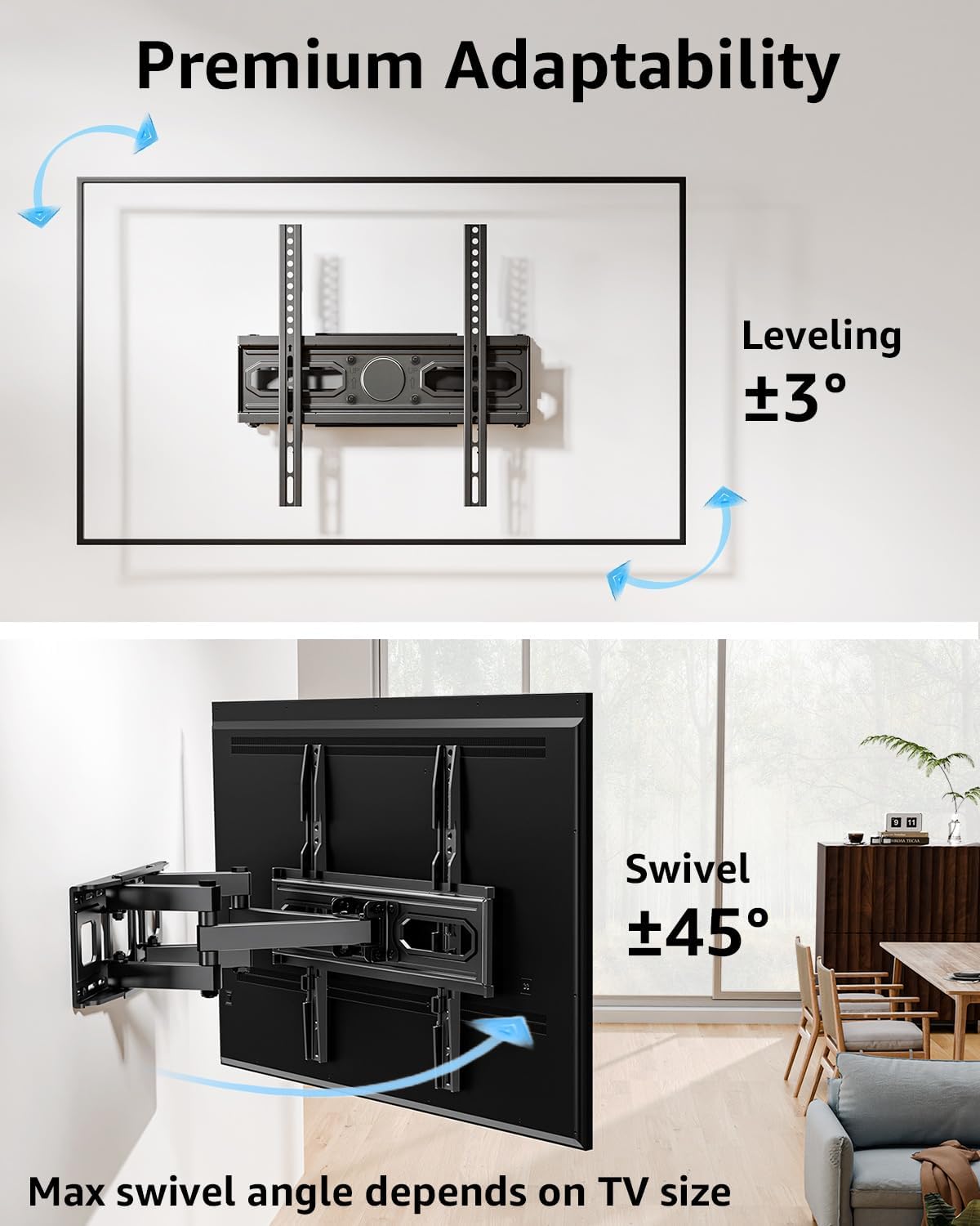 EconoMe TV Wall Mount for Most 32-65 inch Flat Screen/LED/4K TVs, TV M