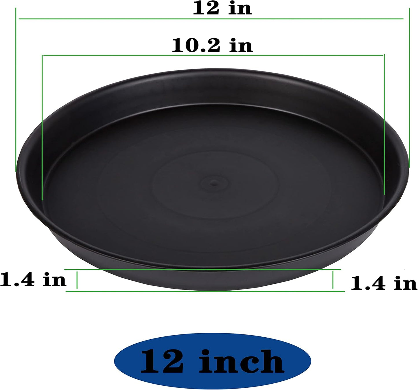 2 Pack of Bird Bath Bowl 12", 1.6" Depth, 10 12 inch Birdbath Bowls Di