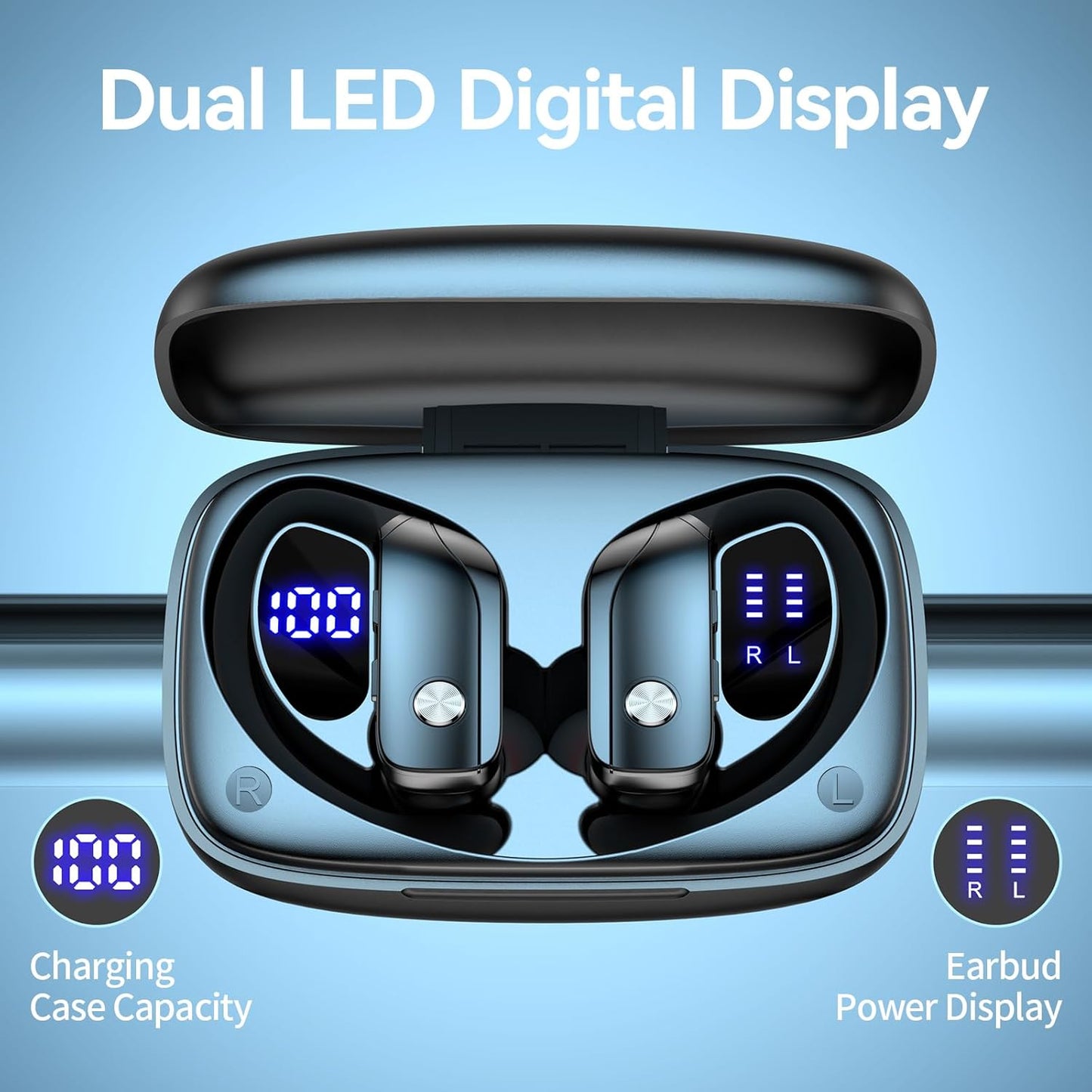 bmani Ear Buds Wireless Earbuds Bluetooth Headphones with 80H Playtime