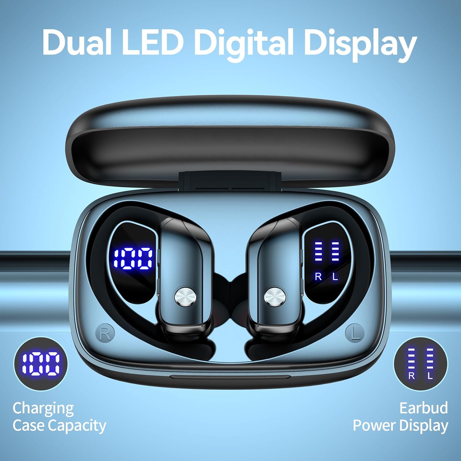 bmani Ear Buds Wireless Earbuds Bluetooth Headphones with 80H Playtime