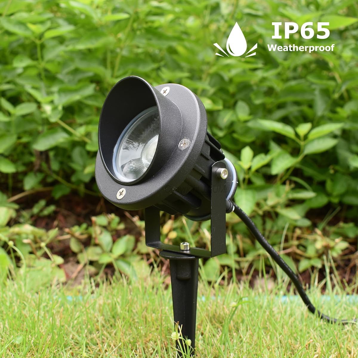 GBS9809 Flag Light Plug in Spotlight, 9W LED Outdoor Landscape Spotlight 120V 5000K Daylight, Metal Ground Stake, Corded Plug, Not Dimmable