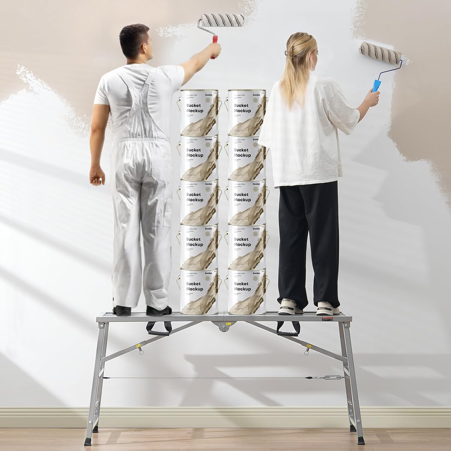 VEVOR Work Platform, 55"x 15" Portable Scaffolding Platform, Folding S