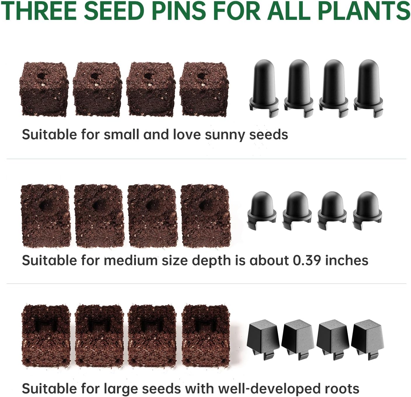 Soil Blocker, 2 Inch Soil Block Maker with 3 Sizes Seed Pins & Comfort