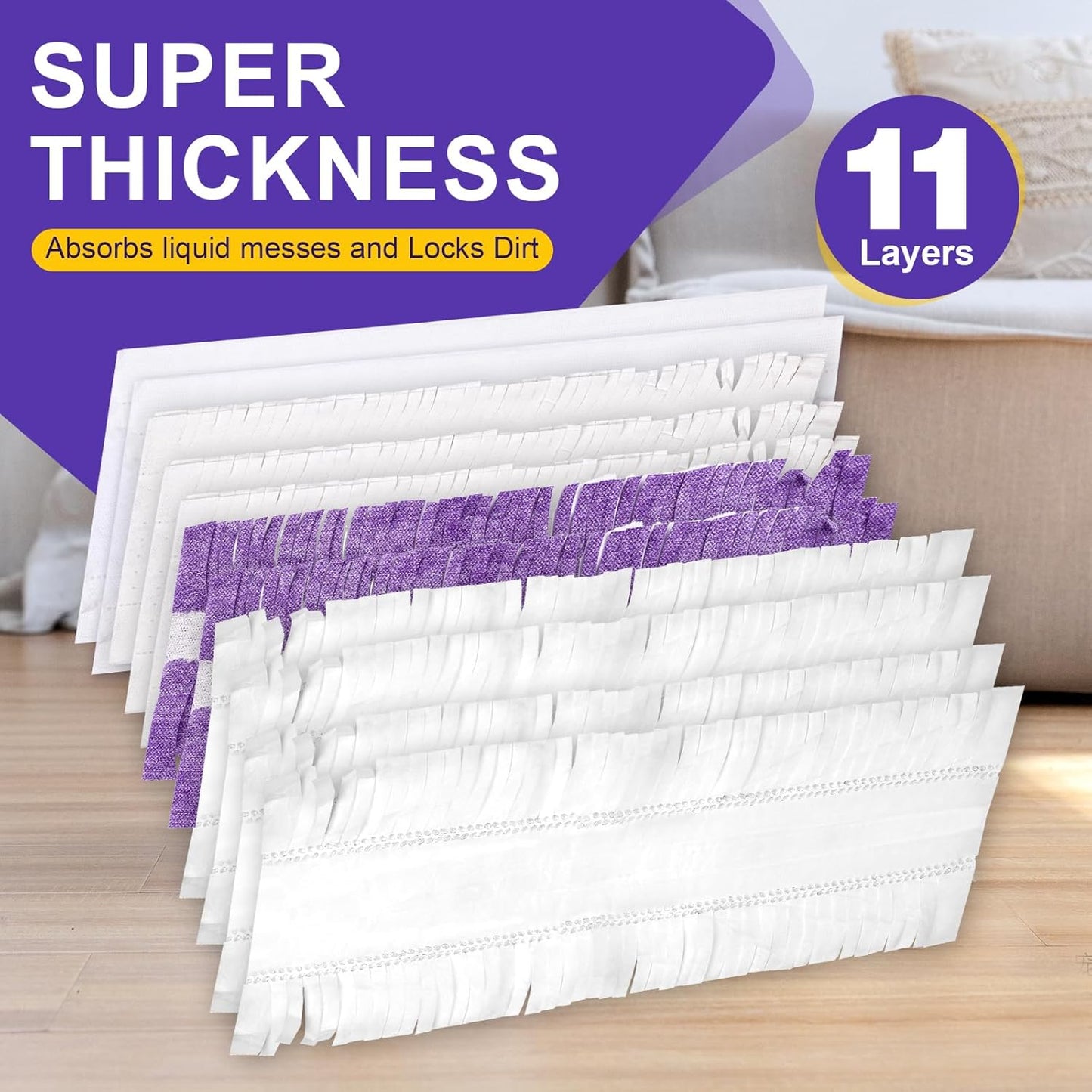 5X Cleaning Power Mop Pads Compatible with Swiffer PowerMop, Disposabl