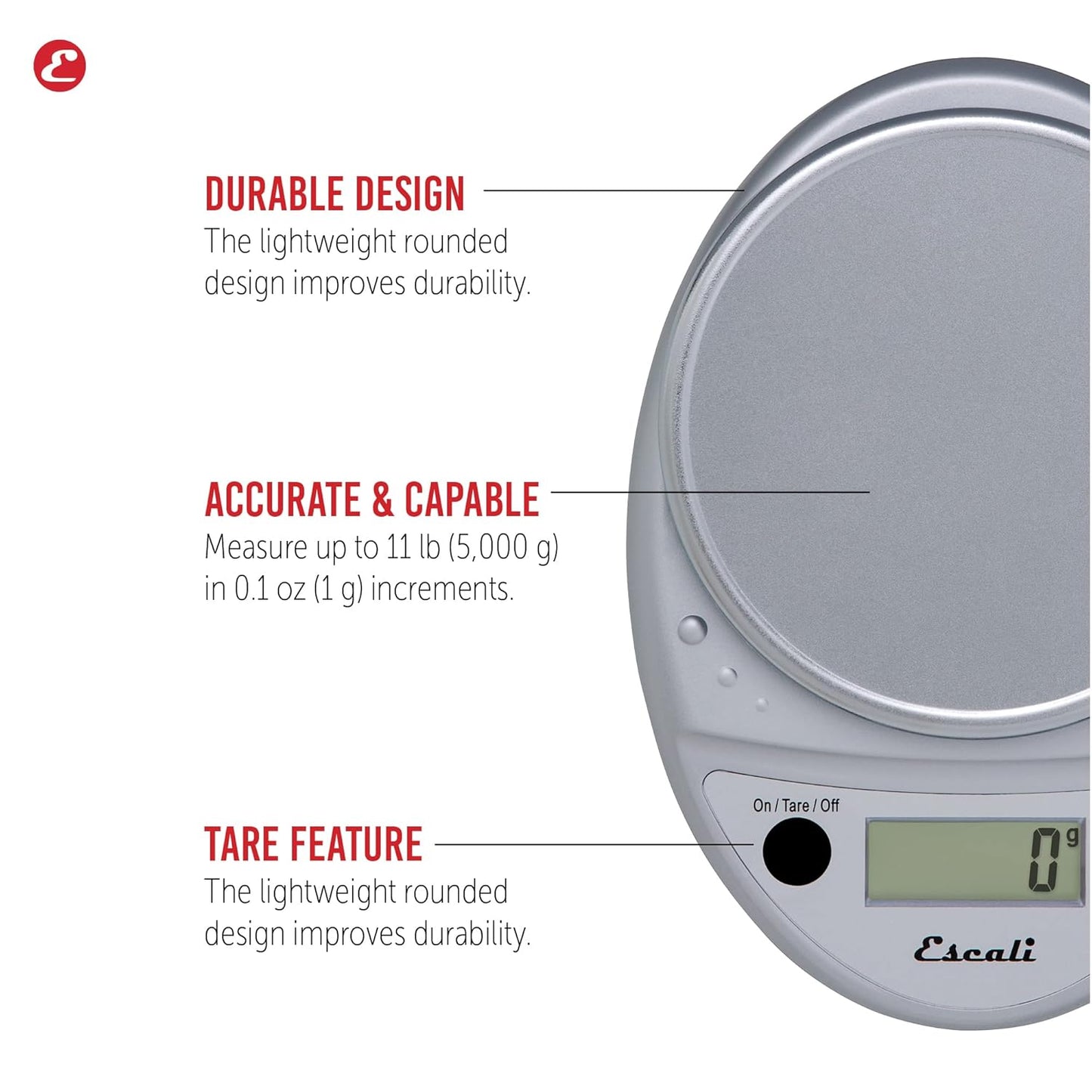 Escali Primo Digital Food Scale Multi-Functional Kitchen Scale and Bak