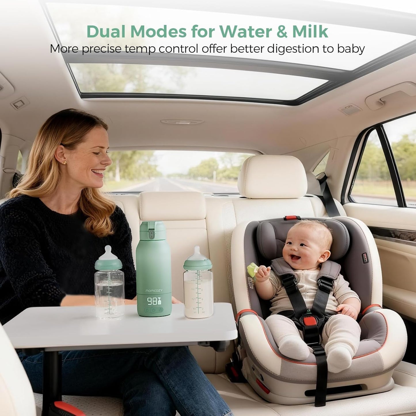 Momcozy Portable Bottle Warmer for Travel – Dual Heating Modes for Bre