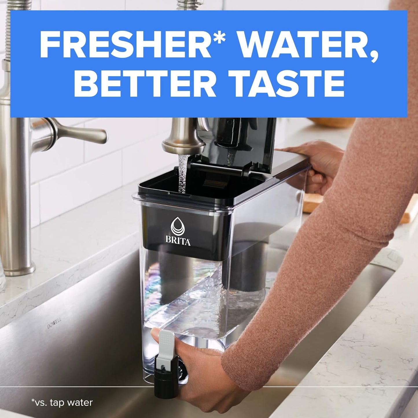 Brita Water Dispenser, UltraMax Elite Filter, Removes 99% of Lead, Includes 1 Filter, 27-Cup Capacity, Black